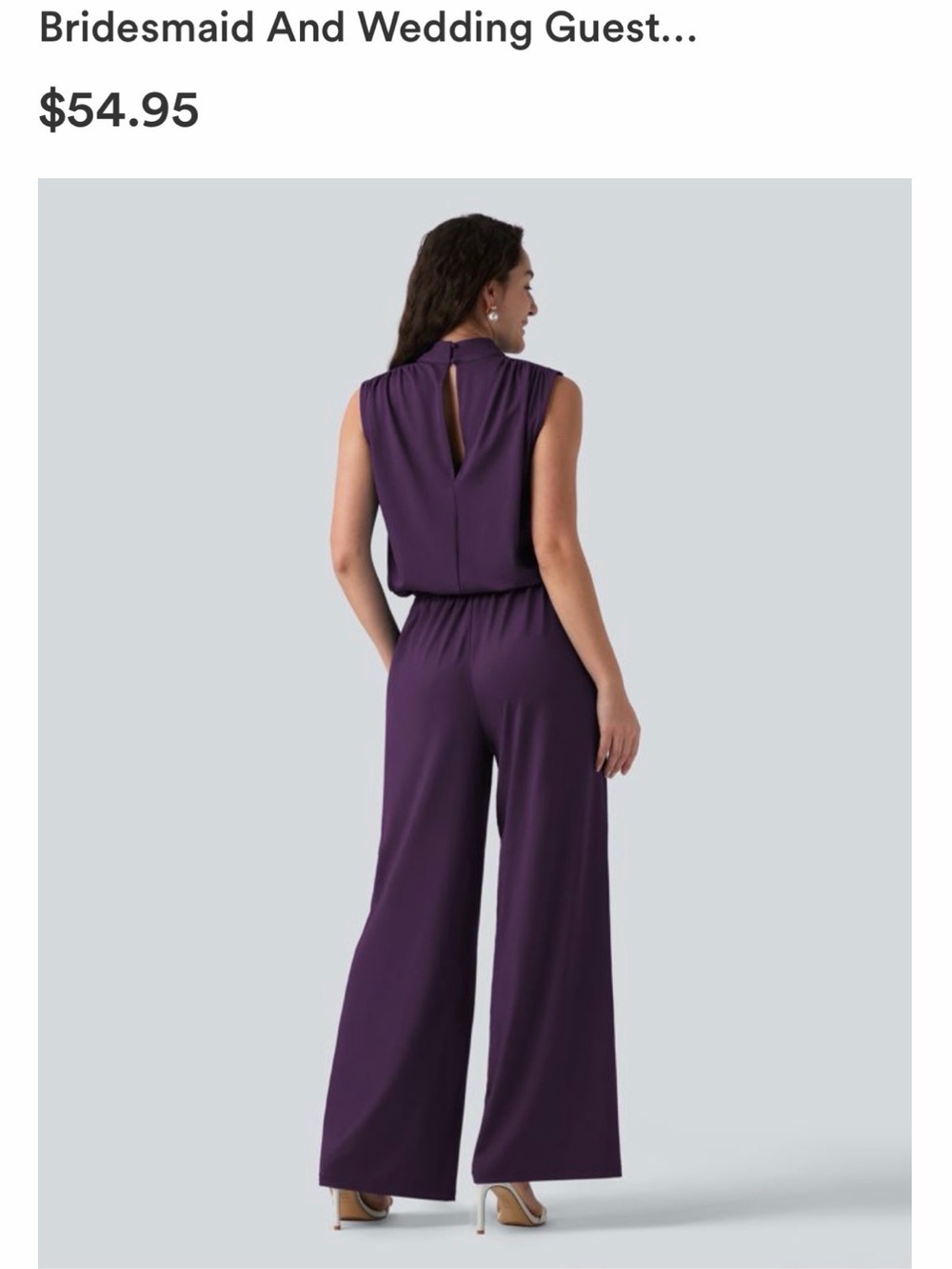 Halara Stand Collar Sleeveless Straight Leg Jumpsuit - Picture 2 of 3